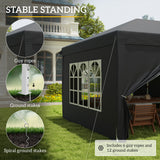 Alloy Steel Pop Up Gazebo Canopy 400cm Width x 300cm Depth With Curtain Walls - Velmora