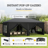 Alloy Steel Pop Up Gazebo Canopy 400cm Width x 300cm Depth With Curtain Walls - Velmora