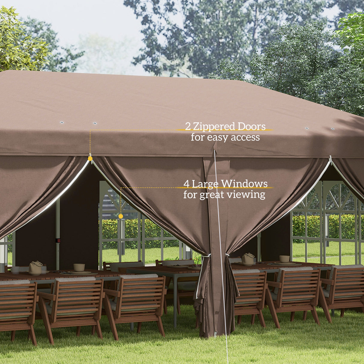 Alloy Steel Pop Up Gazebo Canopy 400cm Width x 300cm Depth With Curtain Walls - Velmora