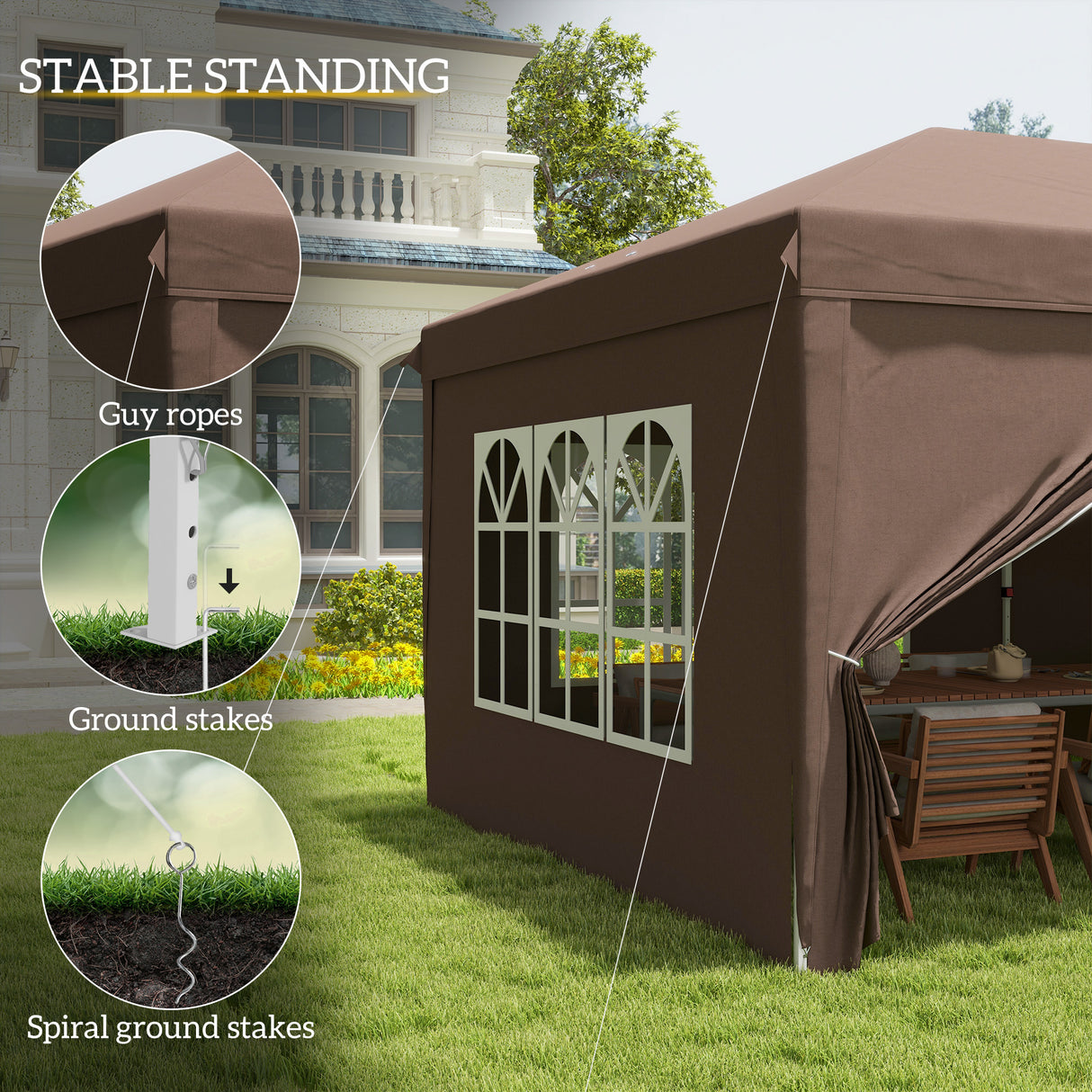 Alloy Steel Pop Up Gazebo Canopy 400cm Width x 300cm Depth With Curtain Walls - Velmora