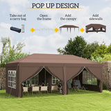 Alloy Steel Pop Up Gazebo Canopy 400cm Width x 300cm Depth With Curtain Walls - Velmora
