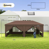 Alloy Steel Pop Up Gazebo Canopy 400cm Width x 300cm Depth With Curtain Walls - Velmora