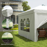 Alloy Steel Pop Up Gazebo Canopy 400cm Width x 300cm Depth With Curtain Walls - Velmora