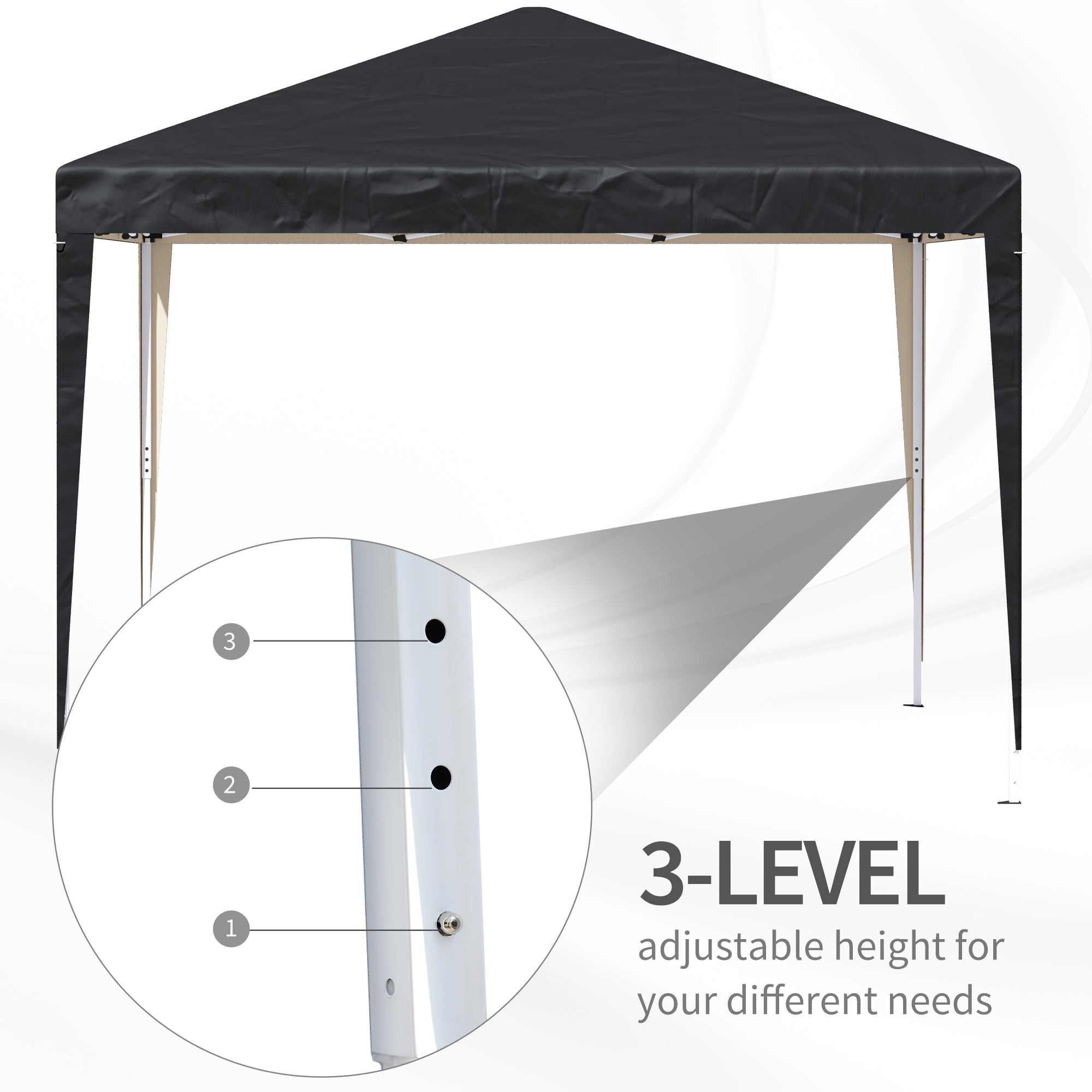 Alloy Steel Pop Up Gazebo Height Adjustable Marquee Party Tent 295cm Width x 295cm Depth - Velmora