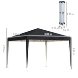 Alloy Steel Pop Up Gazebo Height Adjustable Marquee Party Tent 295cm Width x 295cm Depth - Velmora