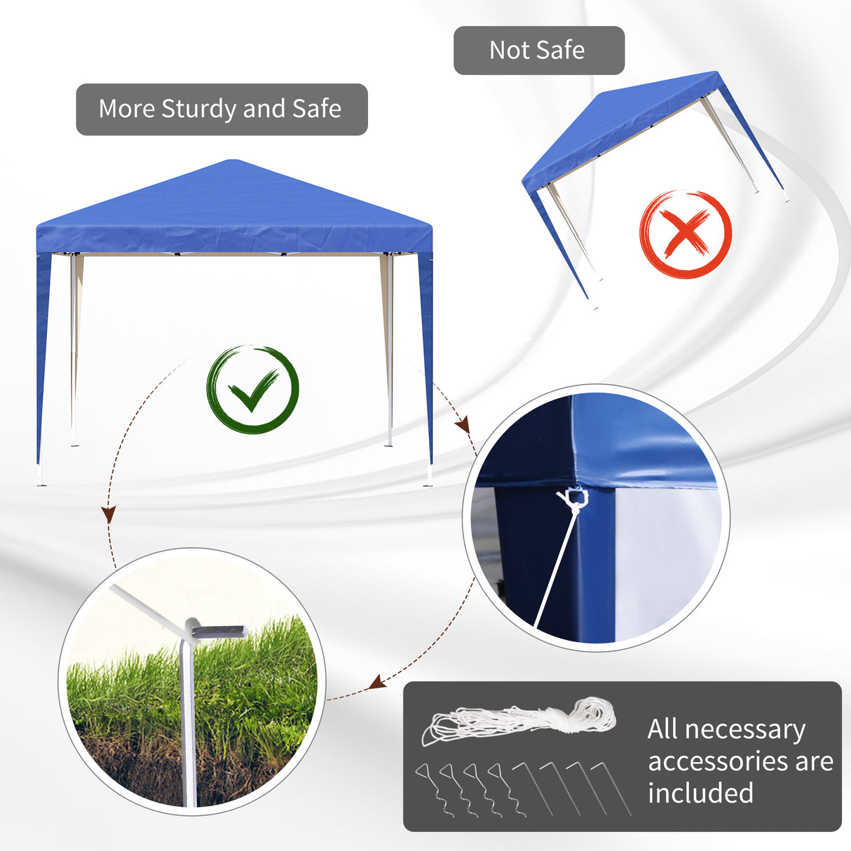 Alloy Steel Pop Up Gazebo Height Adjustable Marquee Party Tent 295cm Width x 295cm Depth - Velmora