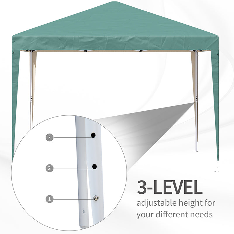 Alloy Steel Pop Up Gazebo Height Adjustable Marquee Party Tent 295cm Width x 295cm Depth - Velmora