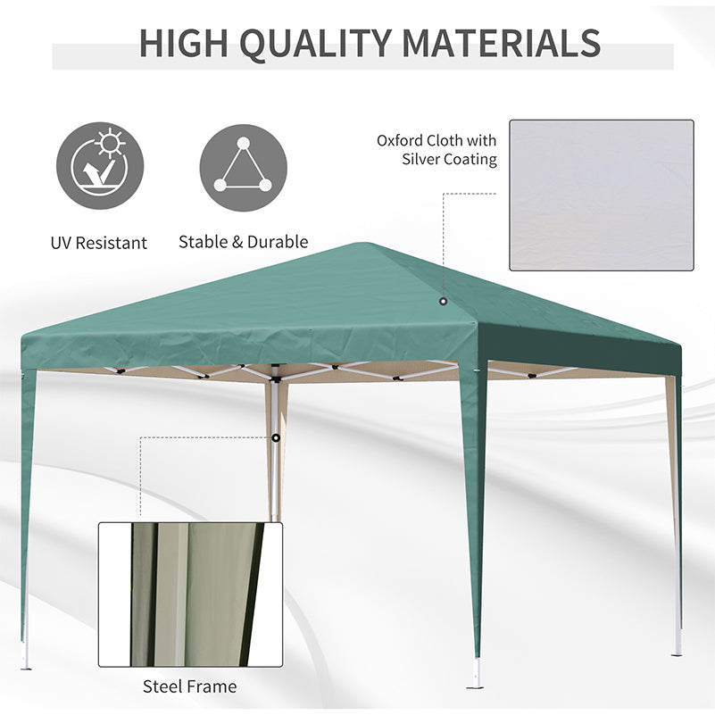 Alloy Steel Pop Up Gazebo Height Adjustable Marquee Party Tent 295cm Width x 295cm Depth - Velmora