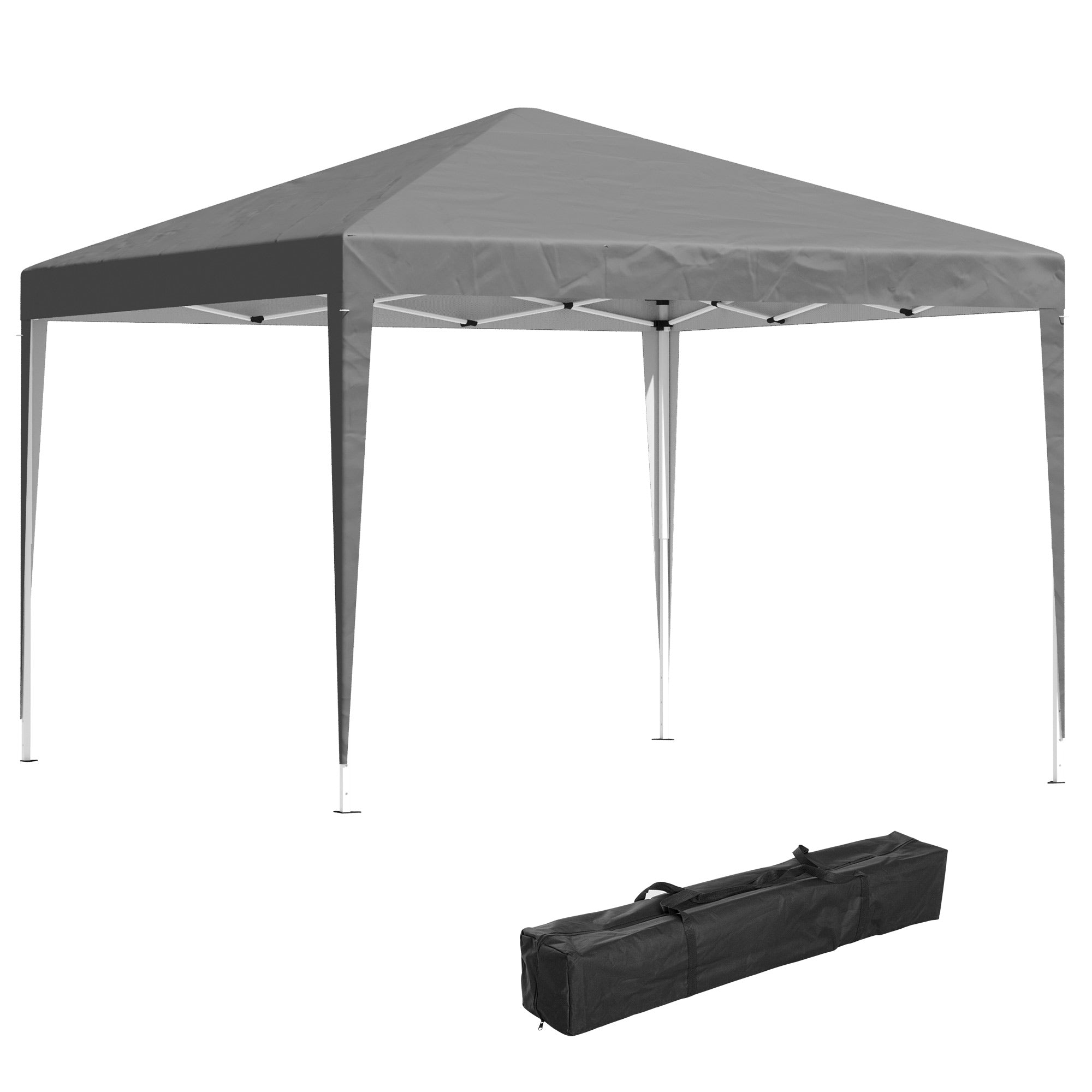 Alloy Steel Pop Up Gazebo Height Adjustable Marquee Party Tent 295cm Width x 295cm Depth - Velmora