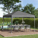 Alloy Steel Pop Up Gazebo Height Adjustable Marquee Party Tent 295cm Width x 295cm Depth - Velmora