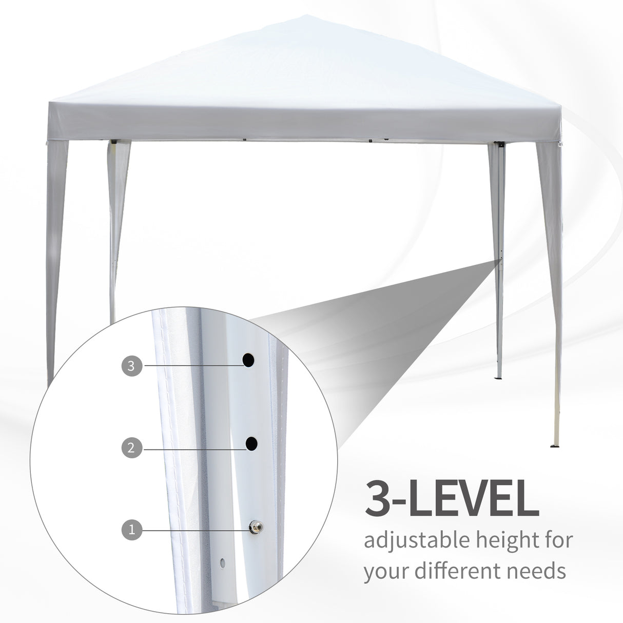 Alloy Steel Pop Up Gazebo Height Adjustable Marquee Party Tent 295cm Width x 295cm Depth - Velmora