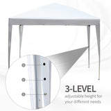 Alloy Steel Pop Up Gazebo Height Adjustable Marquee Party Tent 295cm Width x 295cm Depth - Velmora