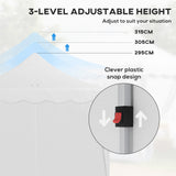 Alloy Steel Pop Up Gazebo Height Adjustable Marquee Party Tent 300cm Width x 596 Depth - Velmora