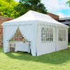 Alloy Steel Pop Up Gazebo Height Adjustable Marquee Party Tent 300cm Width x 596 Depth - Velmora