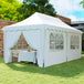 Alloy Steel Pop Up Gazebo Height Adjustable Marquee Party Tent 300cm Width x 596 Depth - Velmora
