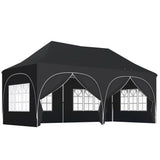 Alloy Steel Pop Up Gazebo Height Adjustable Marquee Party Tent 300cm Width x 596 Depth - Velmora