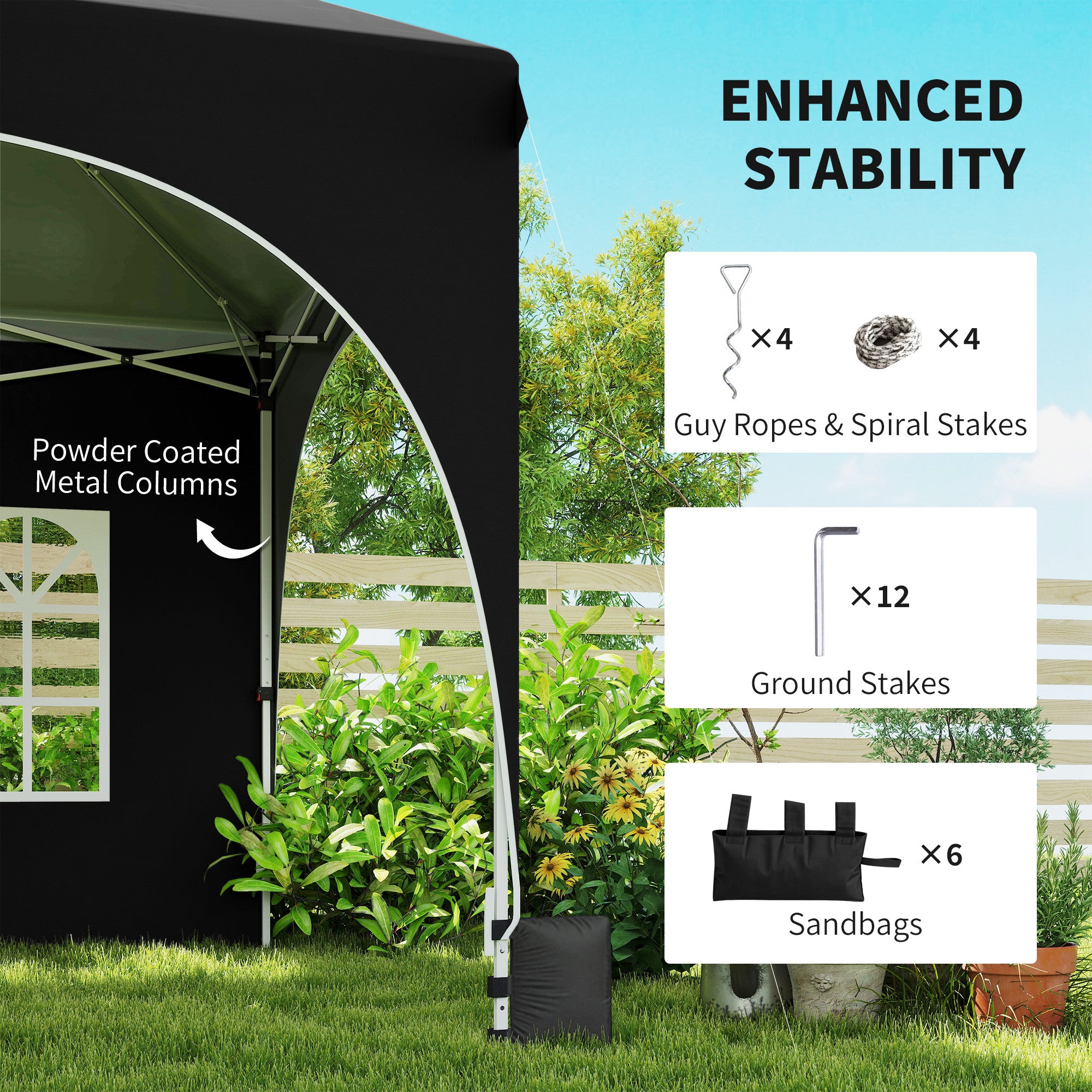 Alloy Steel Pop Up Gazebo Height Adjustable Marquee Party Tent 300cm Width x 596 Depth - Velmora