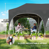 Alloy Steel Pop Up Gazebo Height Adjustable Marquee Party Tent 300cm Width x 596 Depth - Velmora