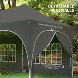 Alloy Steel Pop Up Gazebo Height Adjustable Marquee Party Tent 300cm Width x 596 Depth - Velmora
