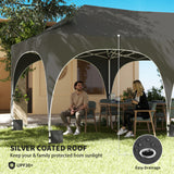 Alloy Steel Pop Up Gazebo Height Adjustable Marquee Party Tent 300cm Width x 596 Depth - Velmora