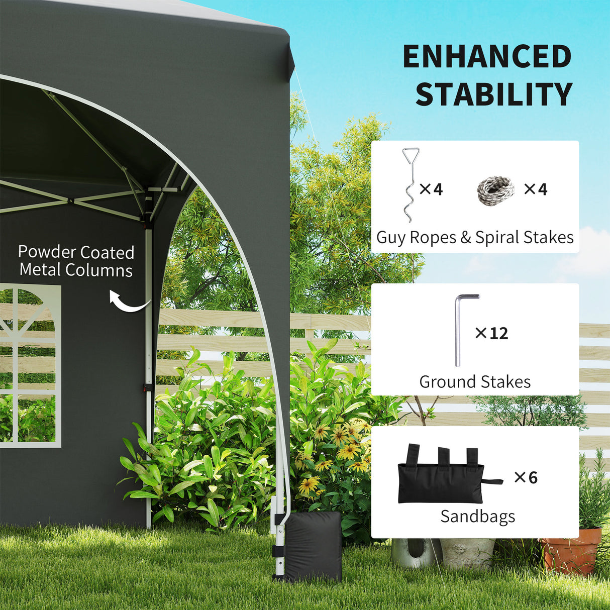 Alloy Steel Pop Up Gazebo Height Adjustable Marquee Party Tent 300cm Width x 596 Depth - Velmora