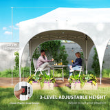 Alloy Steel Pop Up Gazebo Height Adjustable Marquee Party Tent 300cm Width x 596 Depth - Velmora