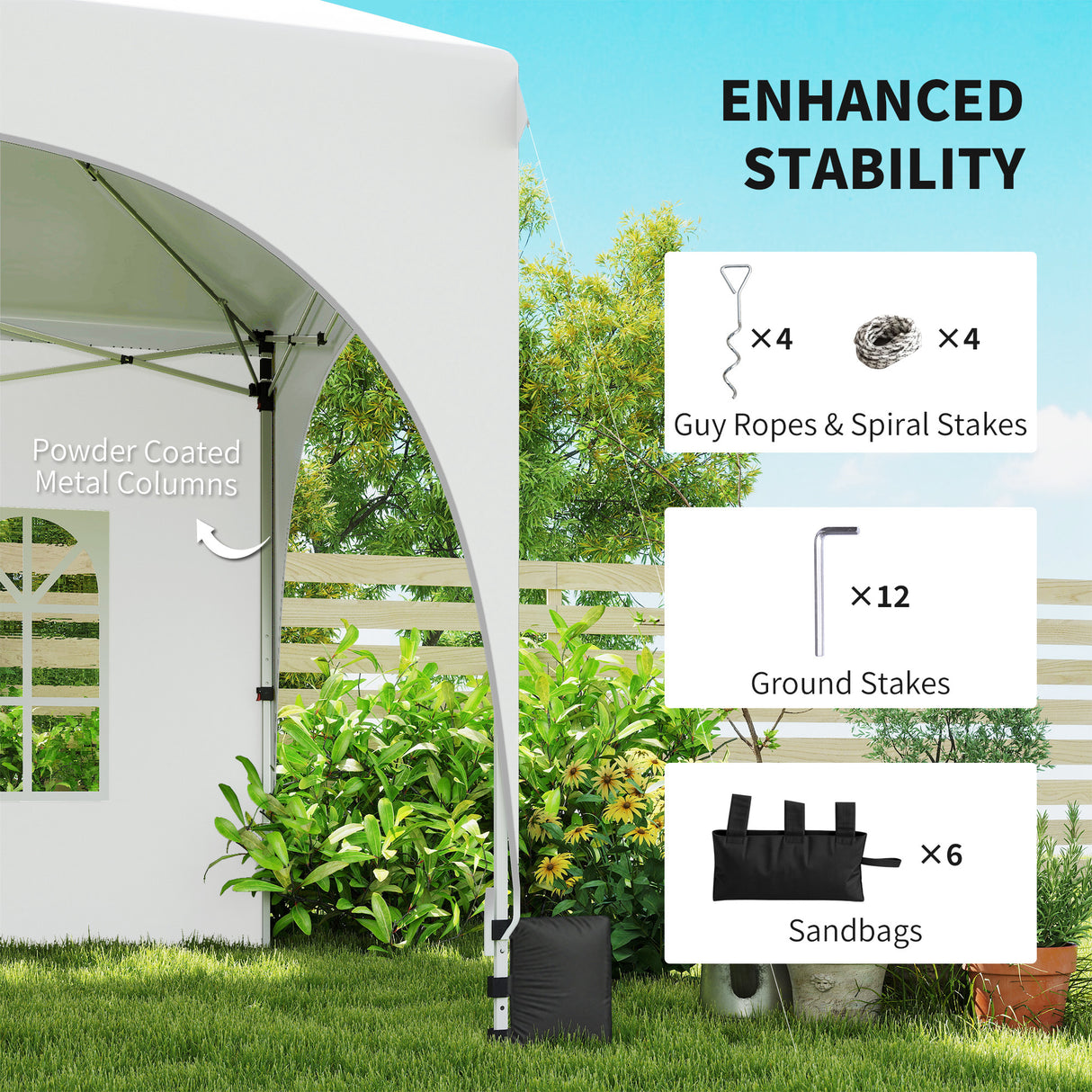 Alloy Steel Pop Up Gazebo Height Adjustable Marquee Party Tent 300cm Width x 596 Depth - Velmora