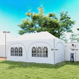 Alloy Steel Pop Up Gazebo Height Adjustable Marquee Party Tent 300cm Width x 596 Depth - Velmora