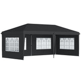 Alloy Steel Pop Up Gazebo Height Adjustable Marquee Party Tent 585cm Width x 295cm Depth - Velmora