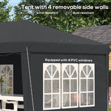 Alloy Steel Pop Up Gazebo Height Adjustable Marquee Party Tent 585cm Width x 295cm Depth - Velmora