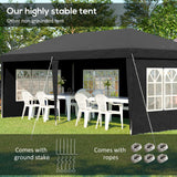 Alloy Steel Pop Up Gazebo Height Adjustable Marquee Party Tent 585cm Width x 295cm Depth - Velmora