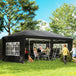 Alloy Steel Pop Up Gazebo Height Adjustable Marquee Party Tent 585cm Width x 295cm Depth - Velmora
