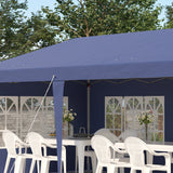 Alloy Steel Pop Up Gazebo Height Adjustable Marquee Party Tent 585cm Width x 295cm Depth - Velmora
