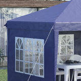 Alloy Steel Pop Up Gazebo Height Adjustable Marquee Party Tent 585cm Width x 295cm Depth - Velmora