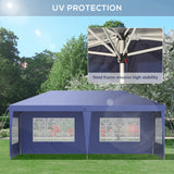 Alloy Steel Pop Up Gazebo Height Adjustable Marquee Party Tent 585cm Width x 295cm Depth - Velmora