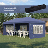 Alloy Steel Pop Up Gazebo Height Adjustable Marquee Party Tent 585cm Width x 295cm Depth - Velmora