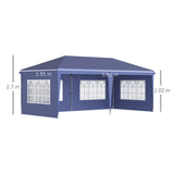 Alloy Steel Pop Up Gazebo Height Adjustable Marquee Party Tent 585cm Width x 295cm Depth - Velmora
