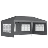Alloy Steel Pop Up Gazebo Height Adjustable Marquee Party Tent 585cm Width x 295cm Depth - Velmora