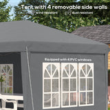 Alloy Steel Pop Up Gazebo Height Adjustable Marquee Party Tent 585cm Width x 295cm Depth - Velmora