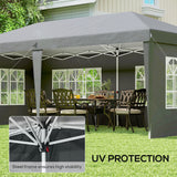 Alloy Steel Pop Up Gazebo Height Adjustable Marquee Party Tent 585cm Width x 295cm Depth - Velmora