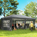 Alloy Steel Pop Up Gazebo Height Adjustable Marquee Party Tent 585cm Width x 295cm Depth - Velmora