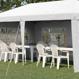 Alloy Steel Pop Up Gazebo Height Adjustable Marquee Party Tent 585cm Width x 295cm Depth - Velmora