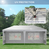 Alloy Steel Pop Up Gazebo Height Adjustable Marquee Party Tent 585cm Width x 295cm Depth - Velmora