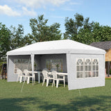 Alloy Steel Pop Up Gazebo Height Adjustable Marquee Party Tent 585cm Width x 295cm Depth - Velmora