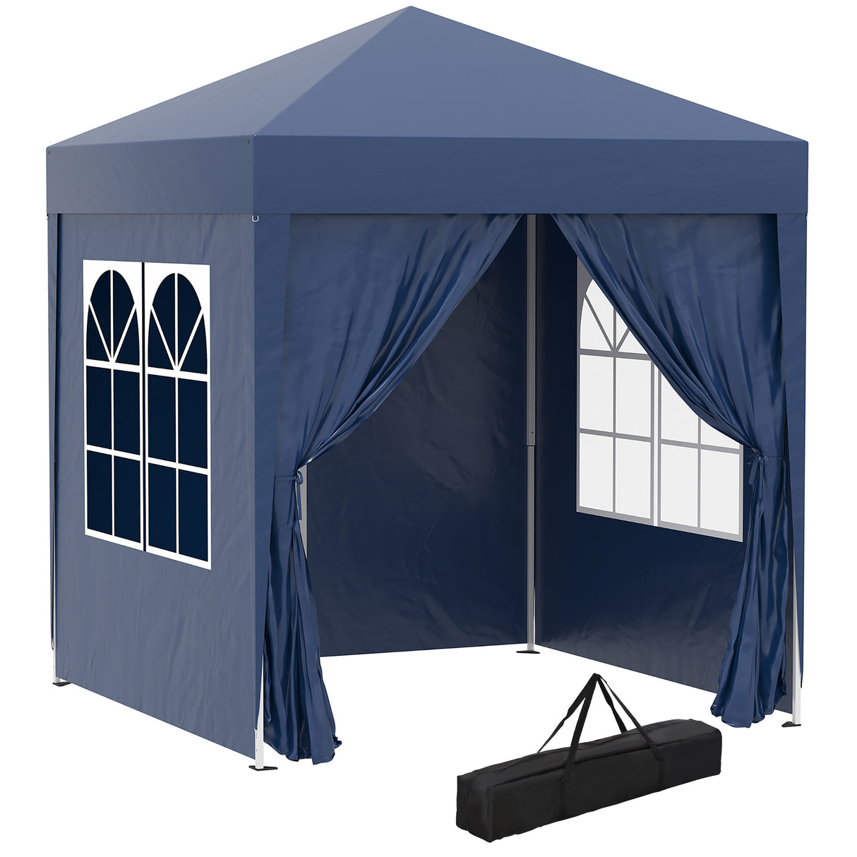 Alloy Steel Pop Up Gazebo Marquee Party Tent Canopy 200cm Width x 298cm Depth - Velmora