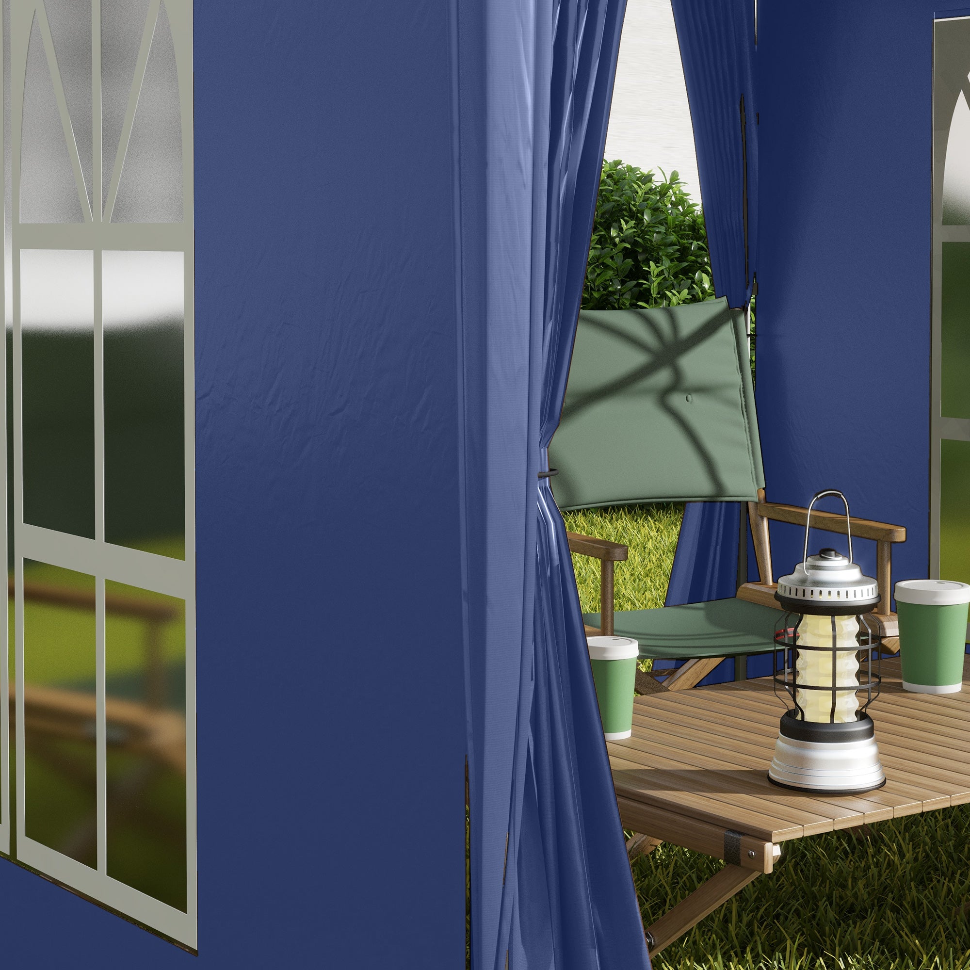 Alloy Steel Pop Up Gazebo Marquee Party Tent Canopy 200cm Width x 298cm Depth - Velmora