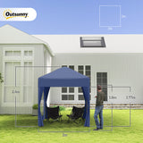 Alloy Steel Pop Up Gazebo Marquee Party Tent Canopy 200cm Width x 298cm Depth - Velmora