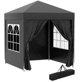 Alloy Steel Pop Up Gazebo Marquee Party Tent Canopy 200cm Width x 298cm Depth - Velmora