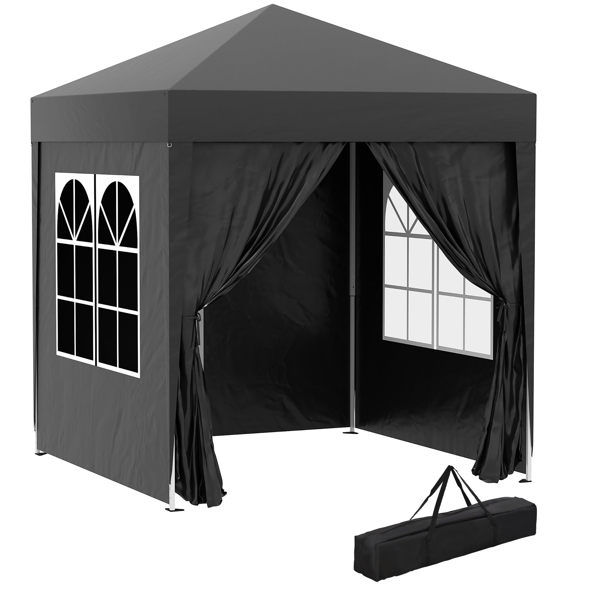 Alloy Steel Pop Up Gazebo Marquee Party Tent Canopy 200cm Width x 298cm Depth - Velmora