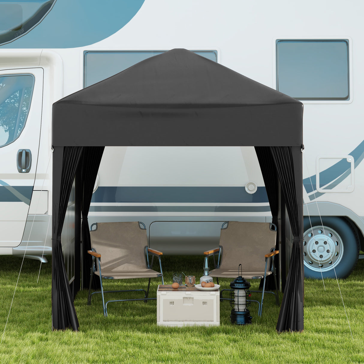 Alloy Steel Pop Up Gazebo Marquee Party Tent Canopy 200cm Width x 298cm Depth - Velmora